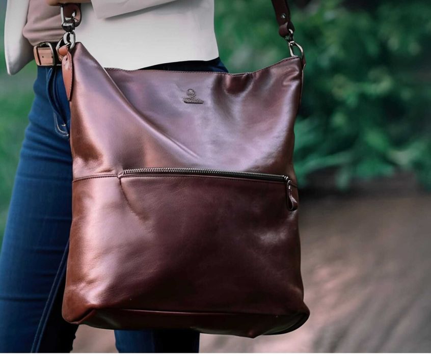 Torebka skórzana Donbolos Berlin , stylowa  pojemna torebka na codzień