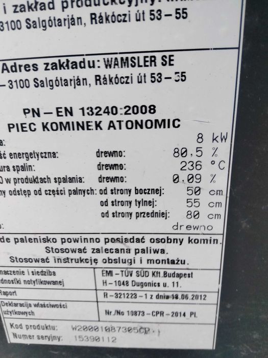 Kominek na drewno
