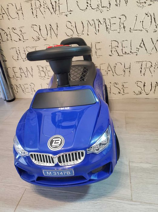 толокар машинка гумові колеса синіій колір машина дитяча