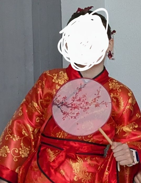 Fato carnaval de chinesa menina