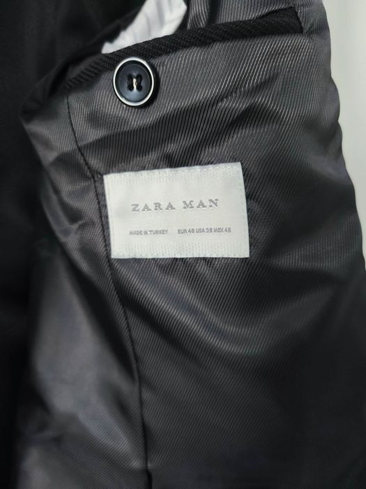 Піджак-шинель Чоловічий піджак Zara Man, чорний, комір-стійка