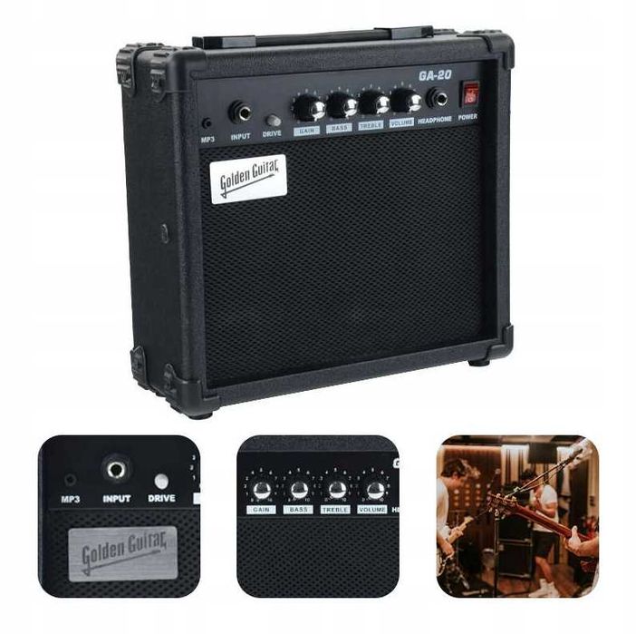 Nowy WZMACNIACZ GITAROWY Gitary Elektrycznej 20W Piecyk Mocny (-25%)