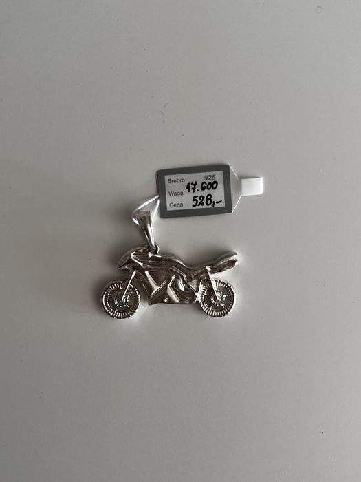Motocykl wisiorek ze srebra próby 925