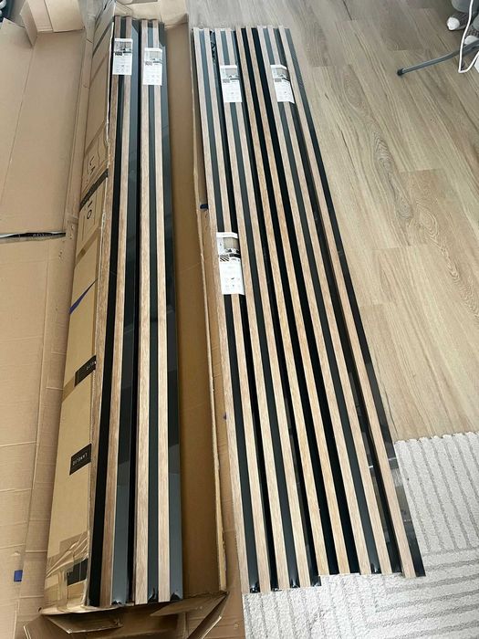 Lamele ścienne dąb ZŁOTY VASCO 11,9x270 + listwa zakonczeniowa