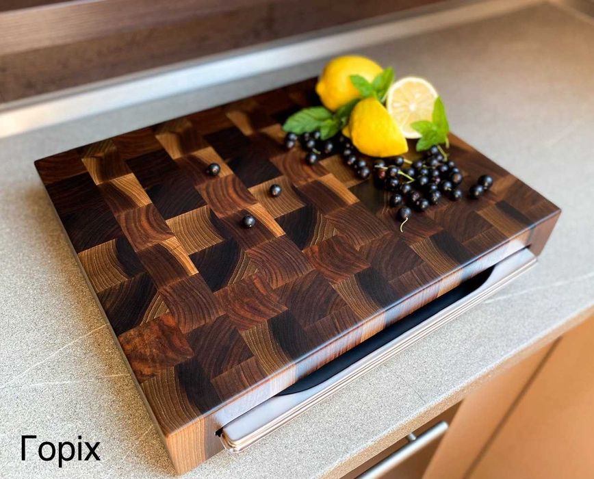 Торцева дошка з гастроємністю, торцева дошка з підносом, кухонна дошка