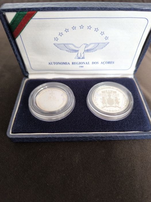 2 Moedas Açores PRATA PROOF