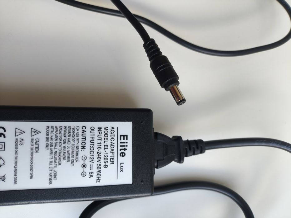 Блок живлення 12В 5А 60Вт роз'єм 5.5*2.5мм для телевізора ноутбука