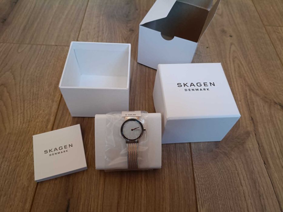 Zegarek Damski Skagen Freja Kryształki Pudełko mesh