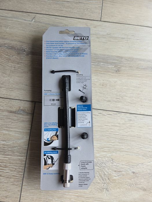 Pompka Beto Dual amortyzatory i koła Schrader i Presta