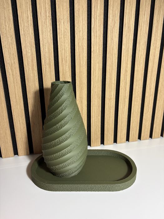 Wazon dekoracyjny 3D z podstawką – nowoczesny zestaw