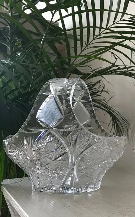 Корзинка Велика 25см ваза Конфетница фруктовница Хрусталь Кришталь
