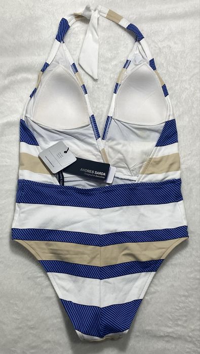 Andres Sarda  strój kąpielowy ,nowy POP 70B- paski niebieski,biały