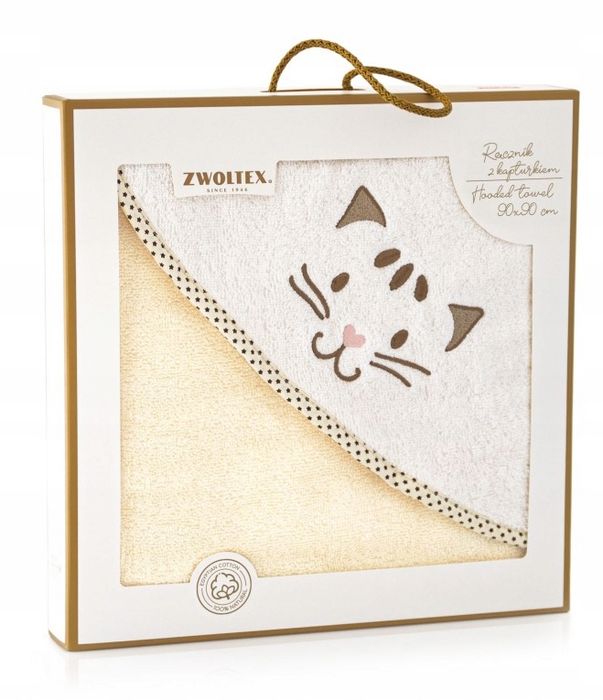 Ręcznik Z Kapturkiem Zwoltex 90X90Cm Kotek