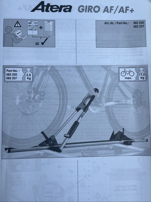 Barras de Tejadilho Auto c/Suporte Bicicletas (usado 2Meses)