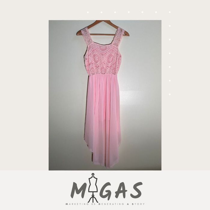 Vestido Rosa Renda