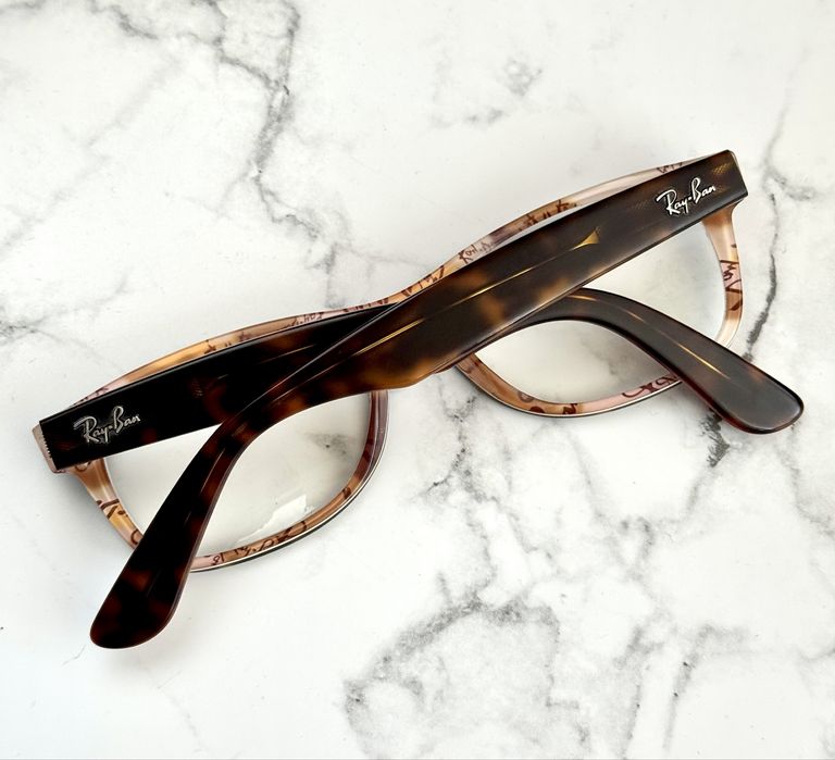 Оправа окуляри Ray-Ban RB 5184, чорна оправа з бежевими вставками черепаха 5409