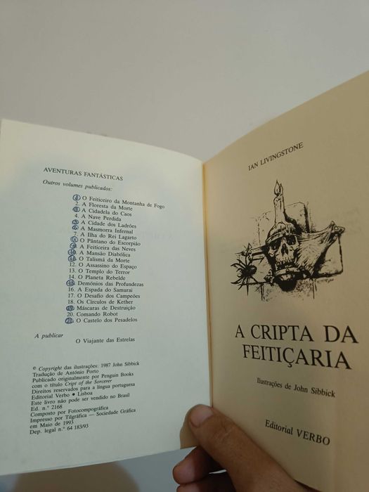 Livro Aventuras Fantásticas nº22 A CRIPTA DA FEITIÇARIA