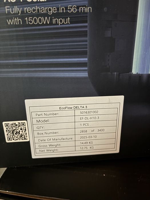 Зарядна станція EcoFlow DELTA 3 1024 вт*год LiFePo4 НОВІ ЄВРОПА