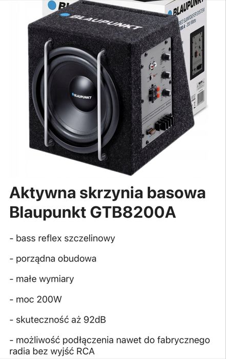 Subwofer aktywny  samochodowy Blaupunkt