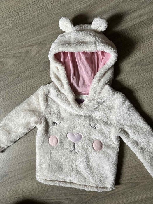 F&F кофточка теплая пушистая 2-3 года.худи с ушками