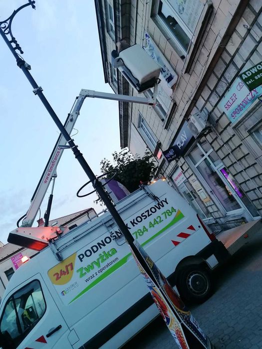 Podnośnik Koszowy Zwyżka Wynajem mycie elewacji wycinka drzew Montaż