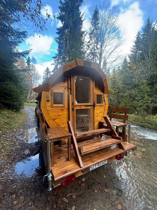 Mobilna balia jacuzzi mobilne na przyczepie ,  Sauna na wynajem