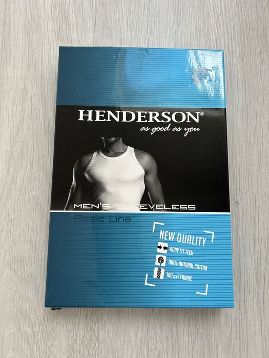 Podkoszulka męska biała bawełniana top M Henderson Basic gładka