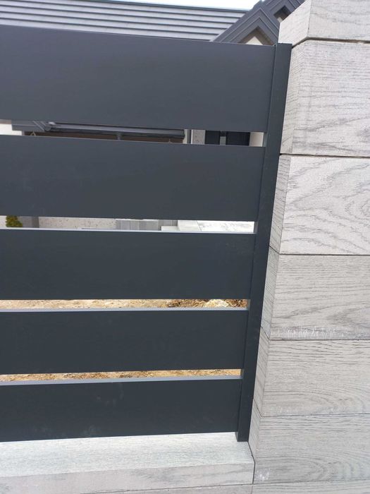 Ogrodzenie aluminiowe poziome nowoczesne HORIZONTAL 200x20 aluminium