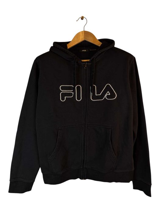 Bluza z kapturem Fila czarna logo m
