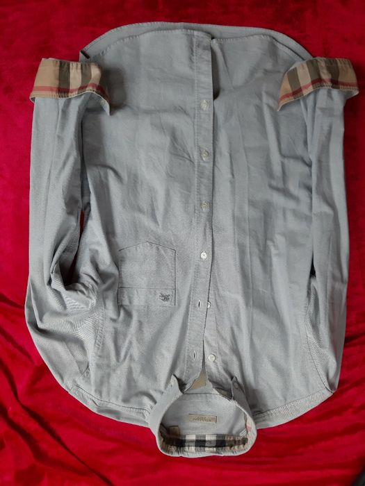 Burberry koszula szara L 100% oryginał nr seryjny piękna elegancka