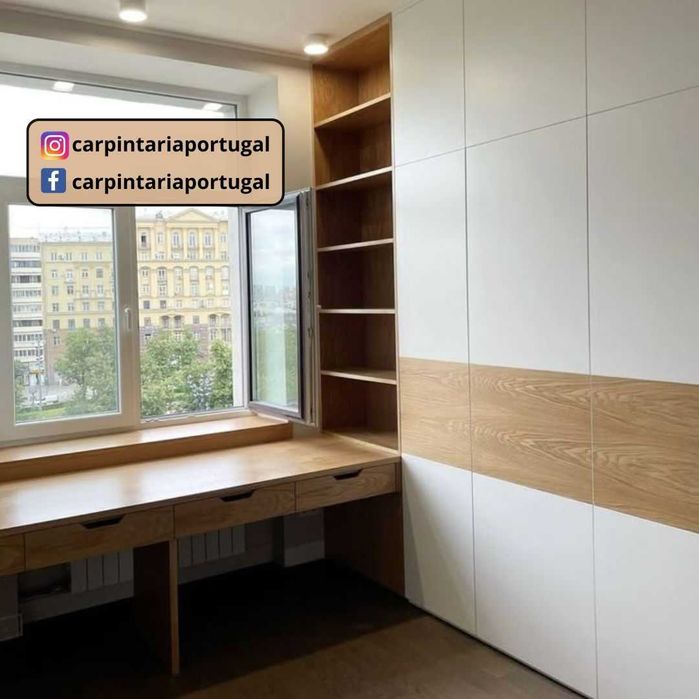 Roupeiros integrados com secretárias