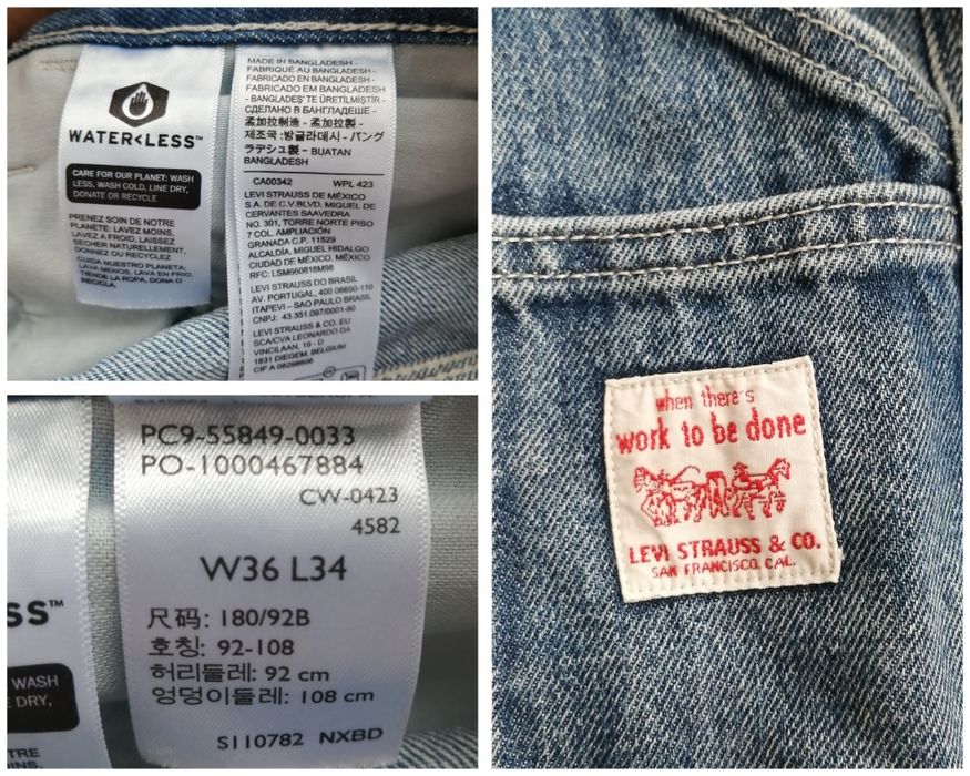 Джинси робочі Levi's Workwear карго Carpenter,W36 L34,сині, L левіс