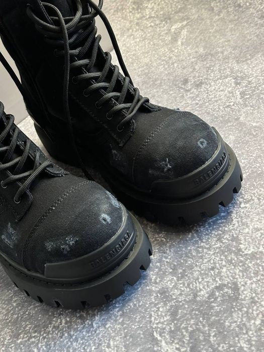 BALENCIAGA Strike boots black canvas ботинки боты чоботи opium archive