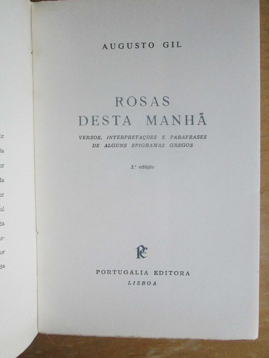 Rosas Desta Manhã, de Augusto Gil