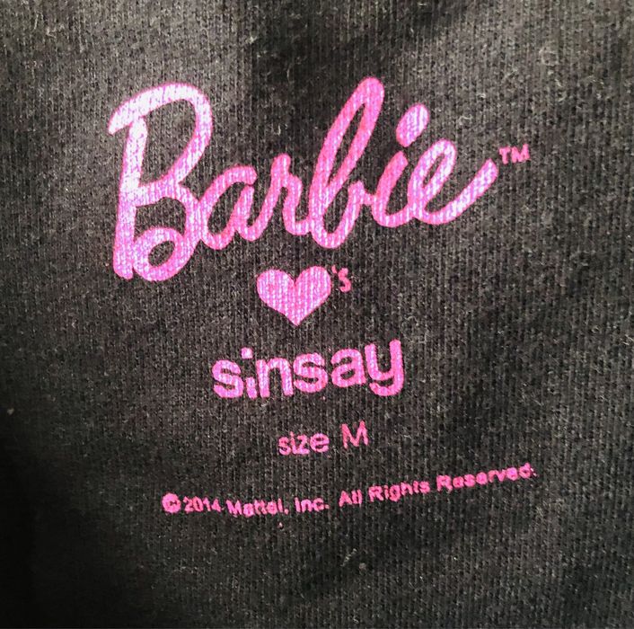 Bluzka z różowym napisem Barbie Sinsay M