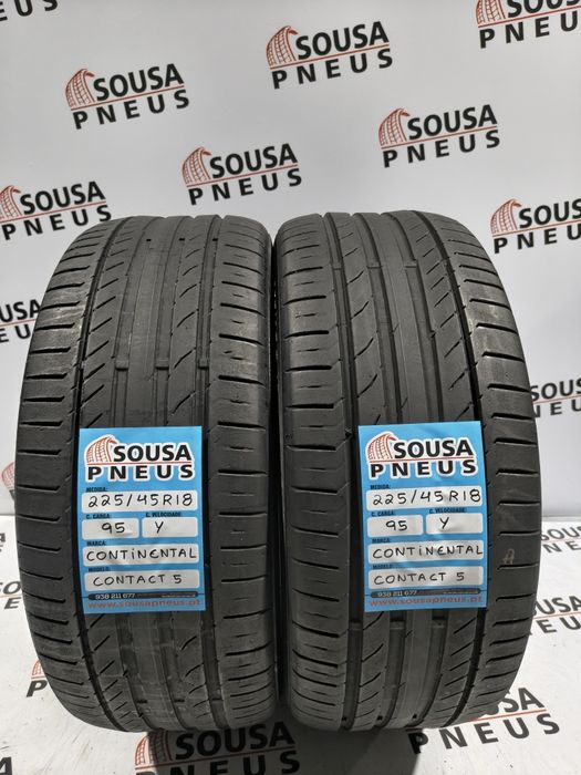 2 pneus semi novos 225-45R18 Continental - Oferta dos Portes