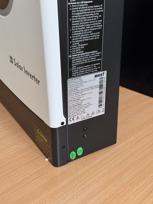 Гібридний Інвертор MUST 4Кв PV18-4024 PREMIUM 24В WiFiі