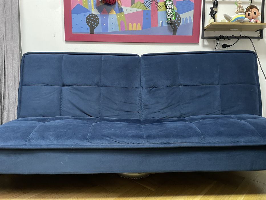 Диван книжка синій розкладний