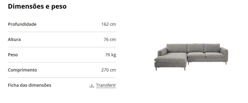 Chaise Longue / Sofá de canto à esquerda de 5 lugares Maisons du Monde