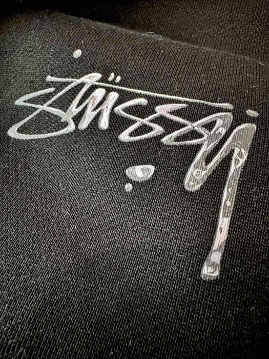 Худі Stüssy Liquid Chrome Logo Hoodie Black Оригінал