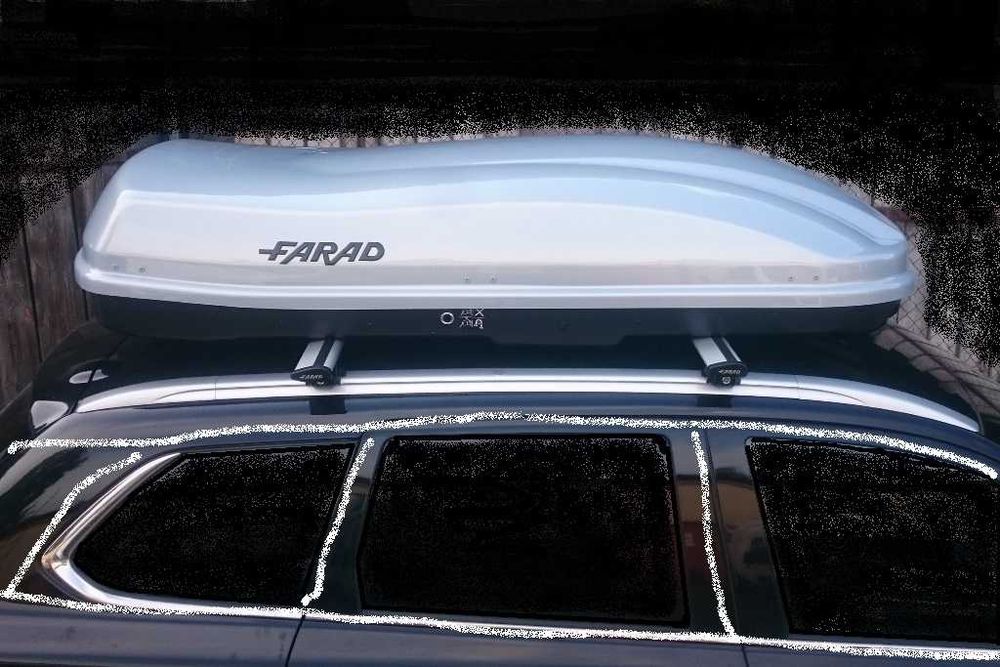 Box dachowy bagażnik FARAD Marlin 680 ABS 90kg Czarny Srebrny POŁYSK