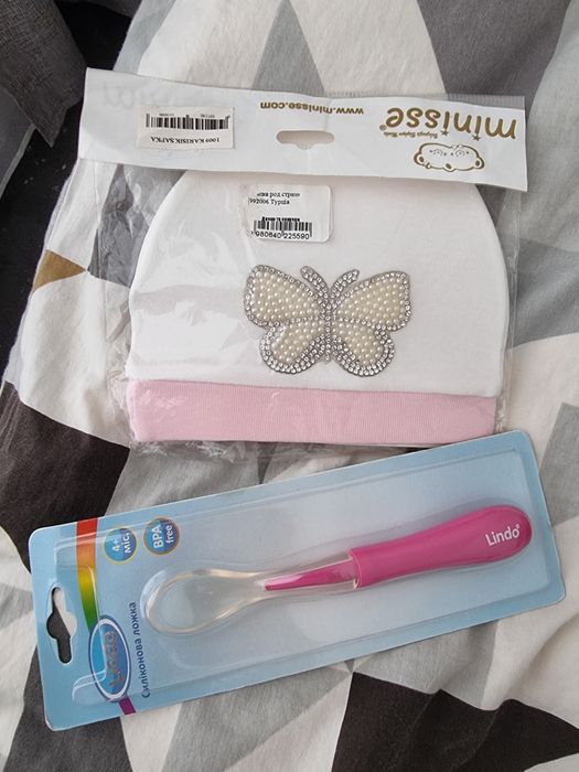 Набір для новонародженого, силіконова ложка, памперси