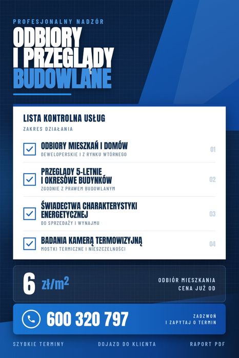 Odbiór mieszkania /domu od dewelopera. (Termowizja)