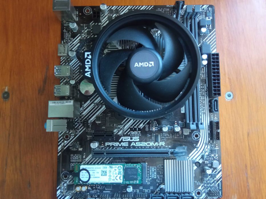 Материнская плата ASUS A520M-R + RYZEN 5 2600 + M.2 Hynix 128 Gb + кулер