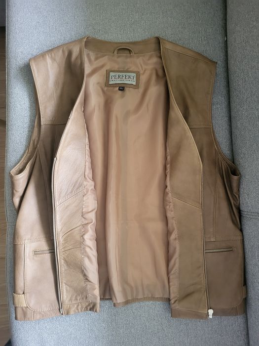 Skórzana męska kamizelka 4XL
