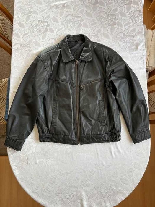 Kurtka skórzana męska YKK boxy vintage L XL