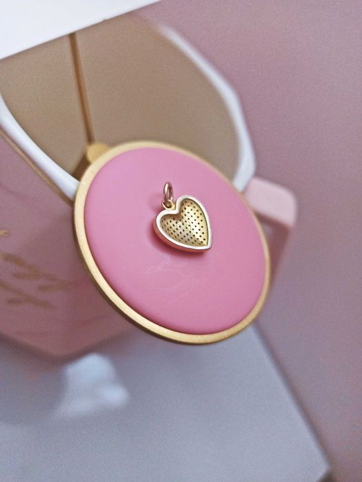 Zawieszka srebrna Lovely serce pozłacane PREZENT dla Żony/Córki/Mamy