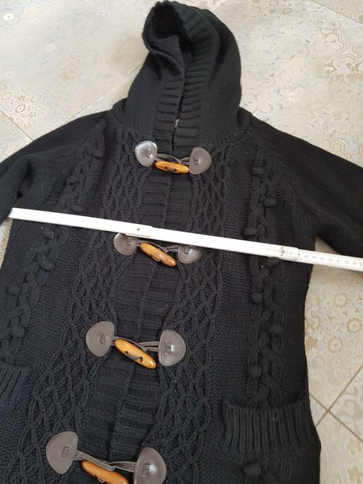 Damski ocieplany czarny sweterek , wielkość M/ L