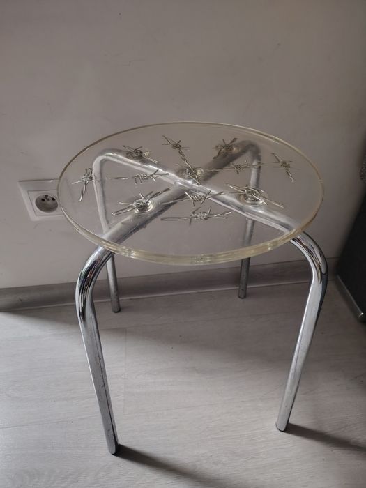 Taboret stołek z żywicy epoksydowej unikat