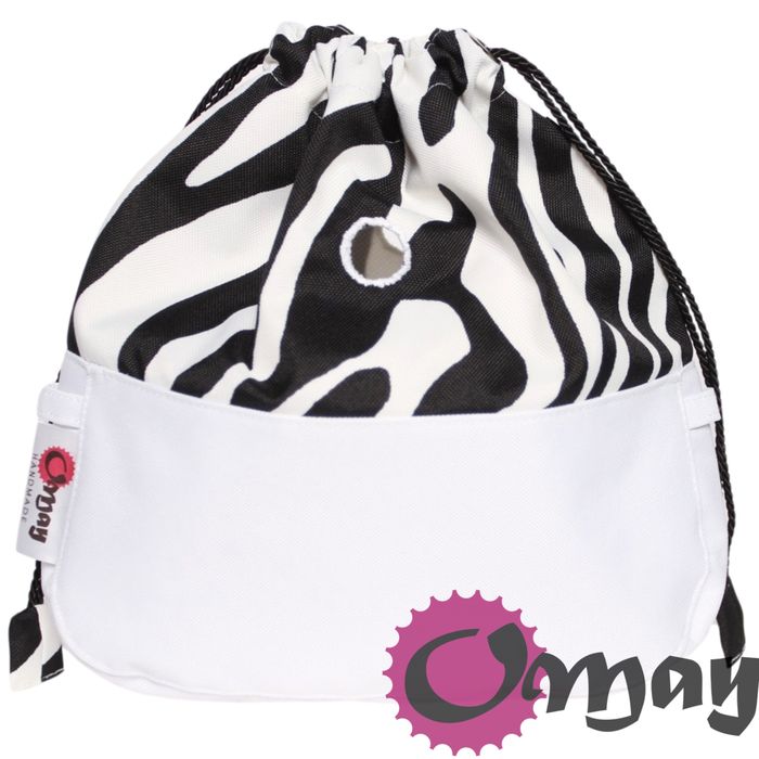 Biały organizer do OBAG MOON LIGHT worek zebra czarny komin OMAY